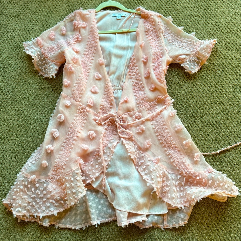 Pink Floral Wrap Dress